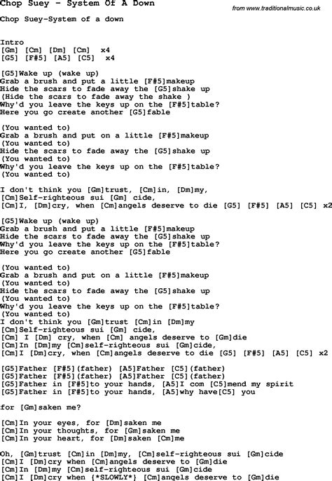 system of a down chop suey lyrics.